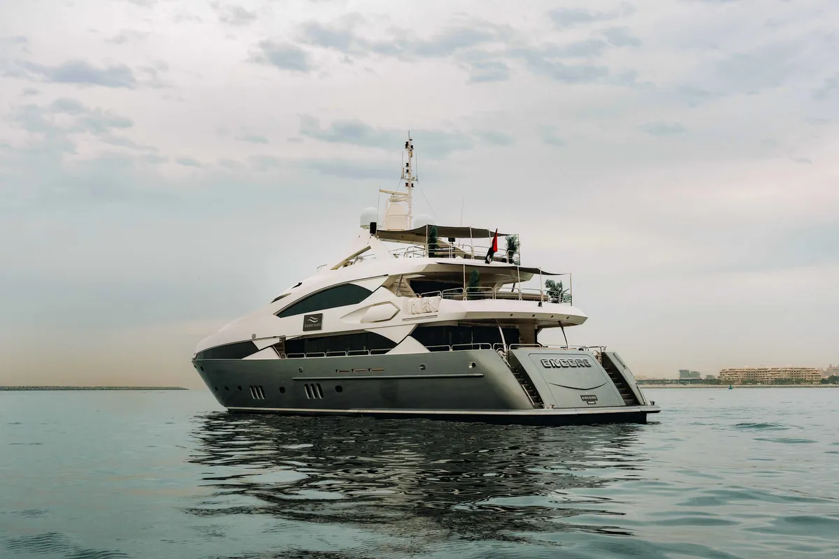 Encore, a Luxury Luxury Motor Yacht yacht at Dubai Harbour, United Arab Emirates