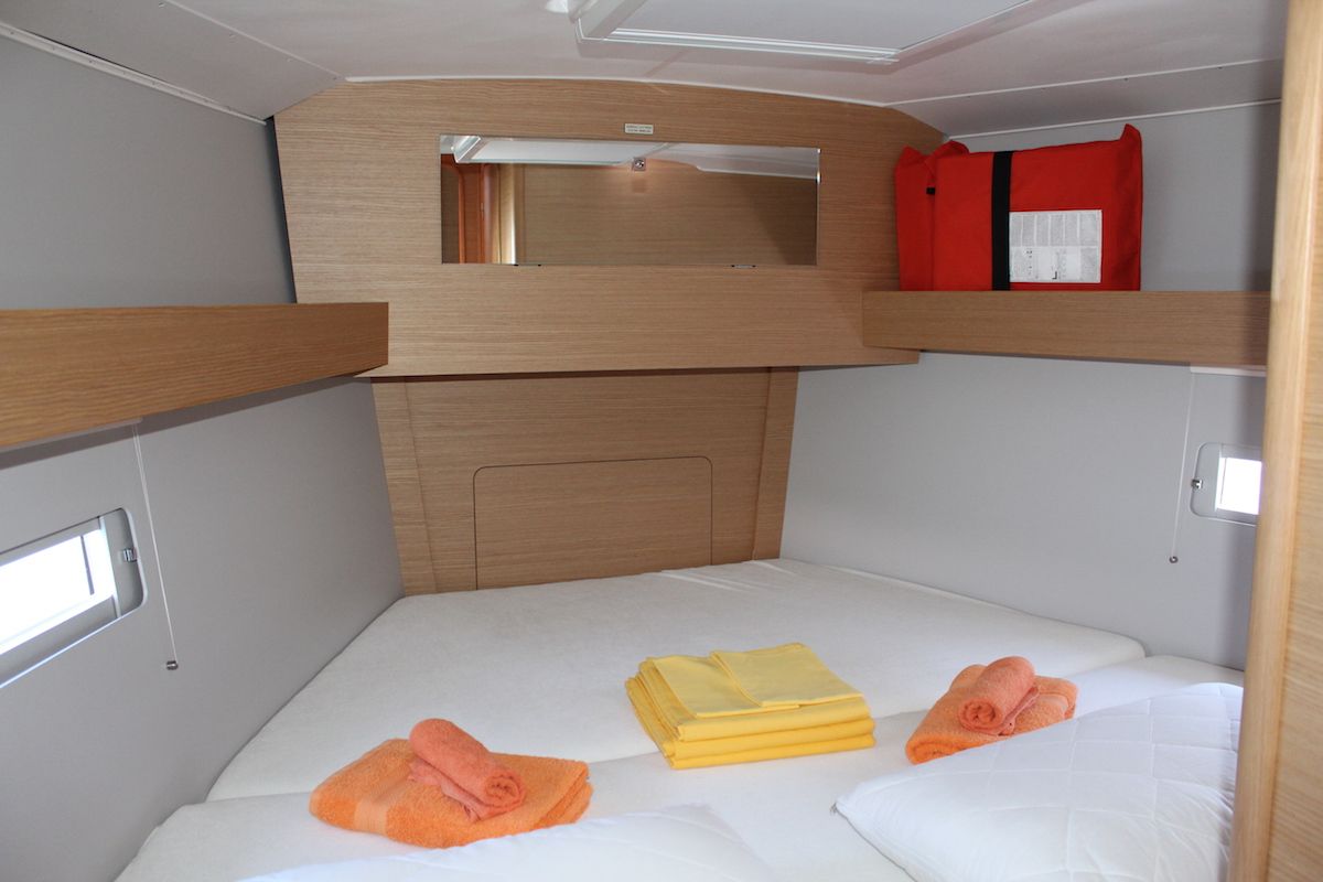 Cabin on Why Not 16, a Dufour 390 Grand Large sailboat at Municipal Unit of Lefkada, Greece