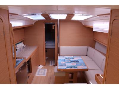Salon of Why Not 16, a Dufour 390 Grand Large sailboat at Municipal Unit of Lefkada, Greece