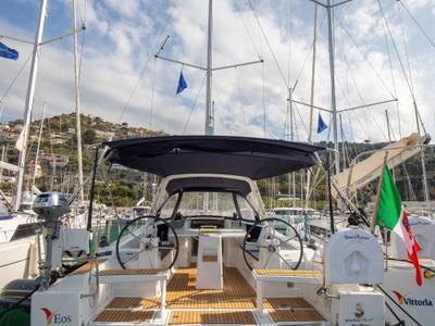 Cabin on Eos, a Beneteau Oceanis 38.1 sailboat at Trapani, Italy