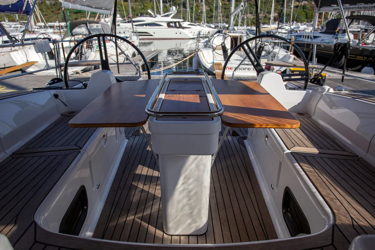 Salon of Tightrope, a Elan Impression 45 sailboat at Grad Pula, Croatia
