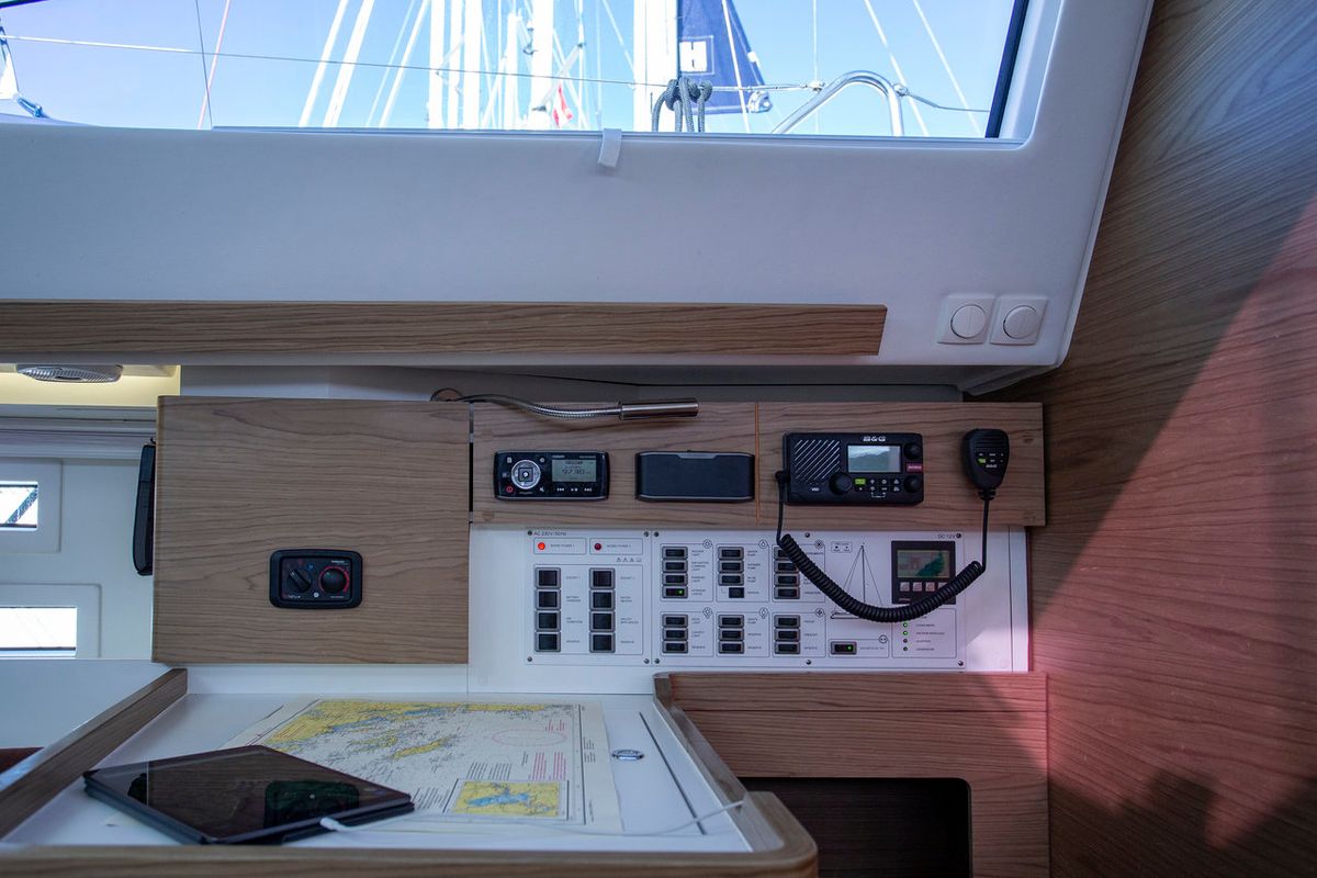 Cabin on Tightrope, a Elan Impression 45 sailboat at Grad Pula, Croatia