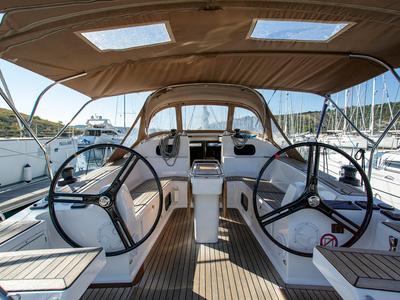 Deck of Tightrope, a Elan Impression 45 sailboat at Grad Pula, Croatia