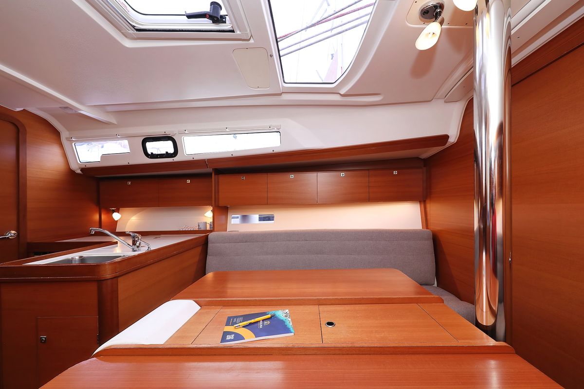 Salon of Feniks, a Dufour 350 GL sailboat at Grad Vodice, Croatia