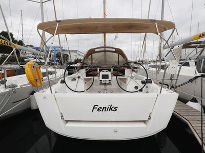 Cockpit of Feniks, a Dufour 350 GL sailboat at Grad Vodice, Croatia