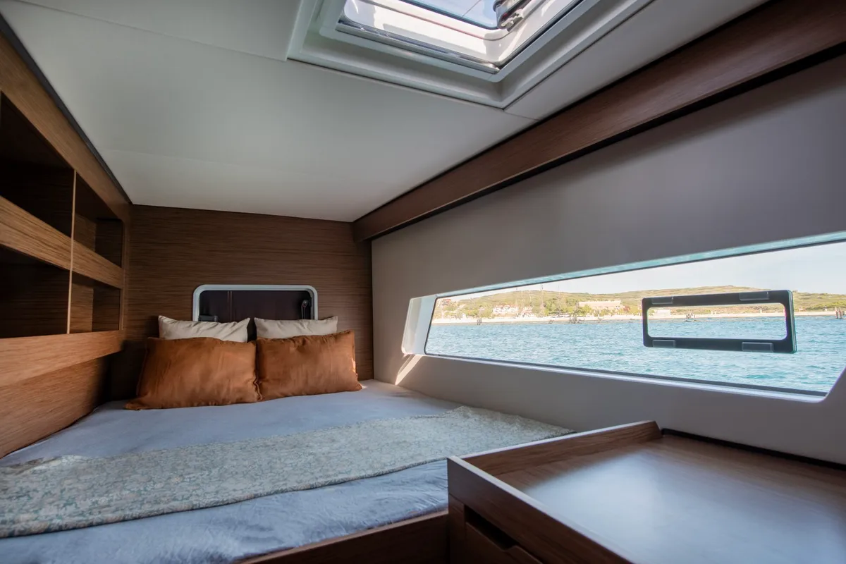 Cabin on Luna, a Nautitech 48 Open catamaran at Lavreotiki Municipal Unit, Greece