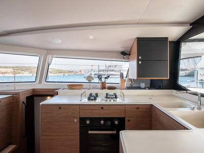Galley of Luna, a Nautitech 48 Open catamaran at Lavreotiki Municipal Unit, Greece