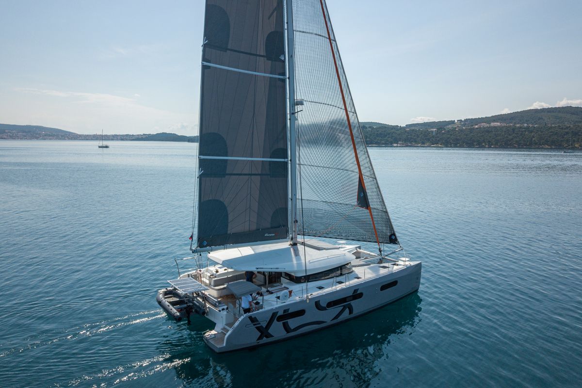 Exterior view of White Lotus, a Excess 15 catamaran at Mytikas, Greece
