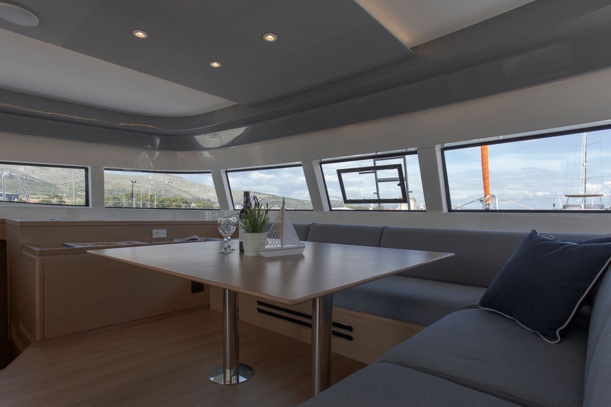 Salon of White Lotus, a Excess 15 catamaran at Mytikas, Greece