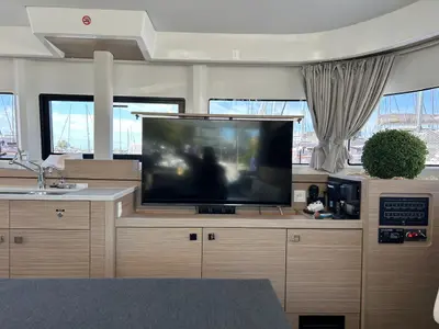 Cabin on Zen II, a Lagoon 43 catamaran at Athens, Greece