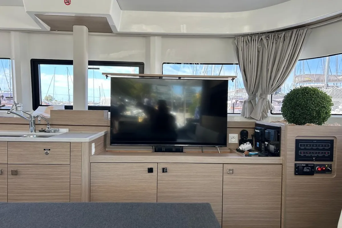 Cabin on Zen II, a Lagoon 43 catamaran at Athens, Greece