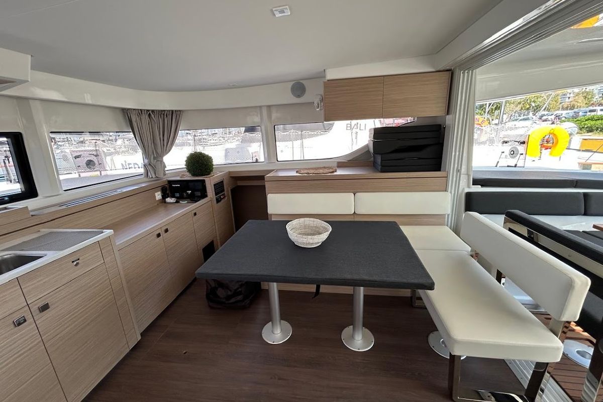 Galley of Zen II, a Lagoon 43 catamaran at Athens, Greece