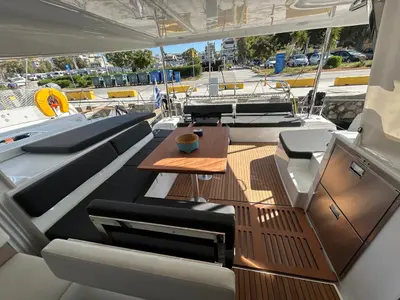 Salon of Zen II, a Lagoon 43 catamaran at Athens, Greece