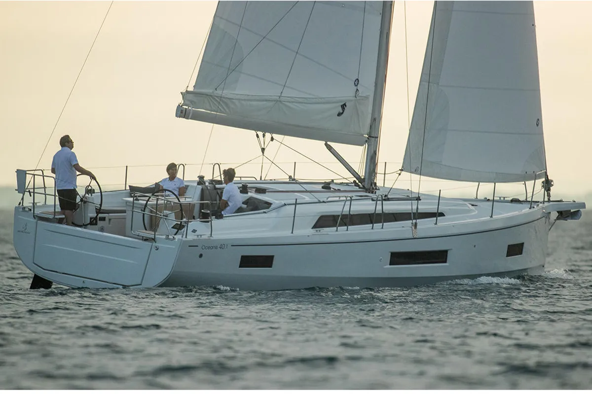 Exterior view of Alma Libre VII, a Beneteau Oceanis 40.1 sailboat at Municipal Unit of Lefkada, Greece