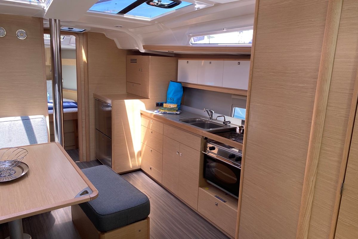 Galley of Pavo, a Dufour 430 sailboat at Olbia, Italy