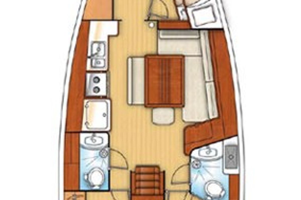 Playmaker, a Beneteau Oceanis 43 sailboat at Općina Sukošan, Croatia
