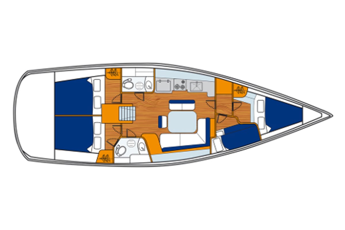Playmaker, a Beneteau Oceanis 43 sailboat at Općina Sukošan, Croatia
