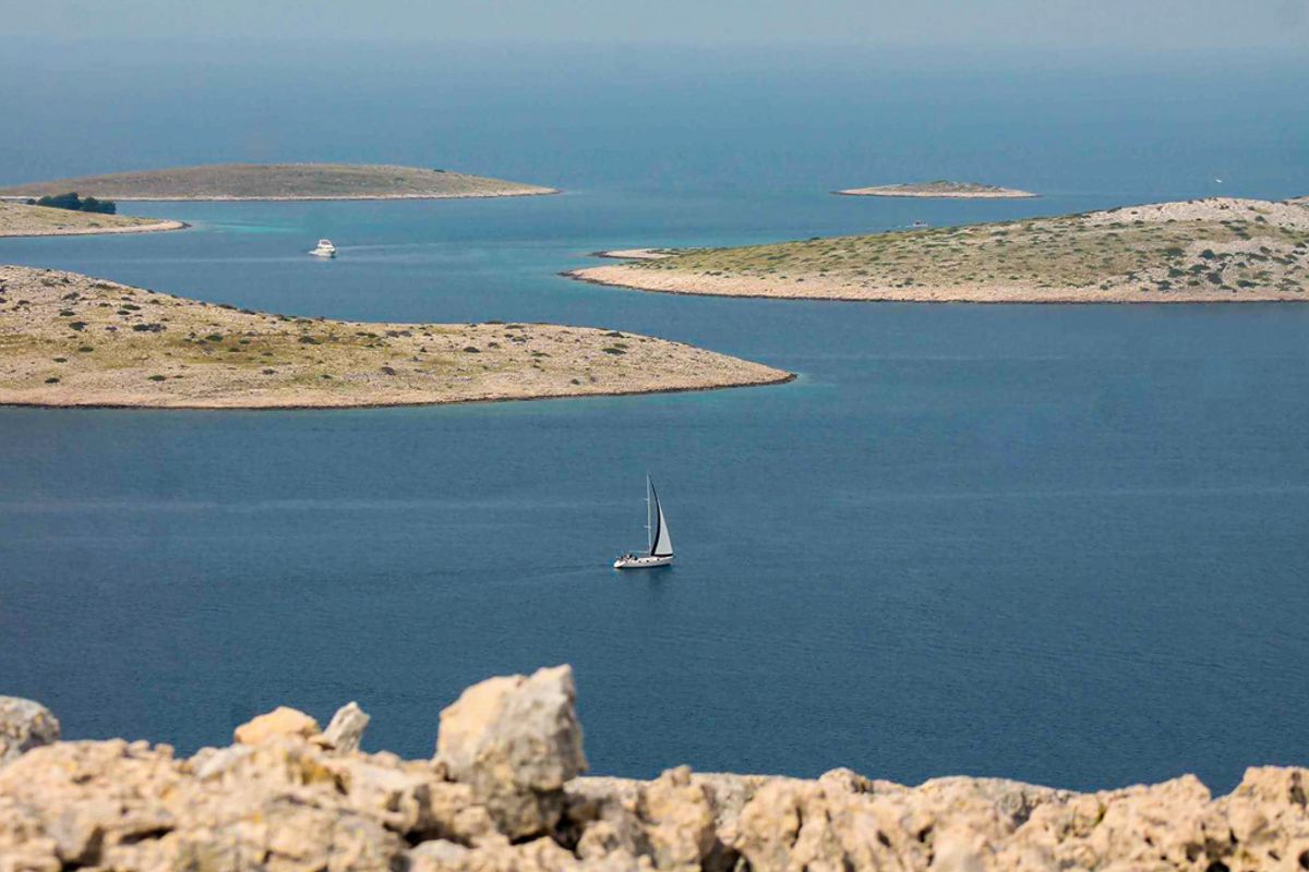 Exterior view of Pasja, a Dufour 45 Classic sailboat at Zadar, Croatia
