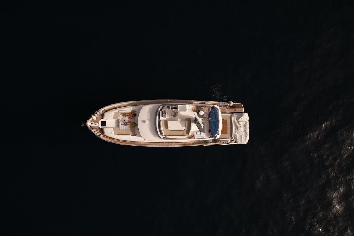 Exterior view of CiuCiu, a Azimut Magellano 53 motorboat at Naples, Italy