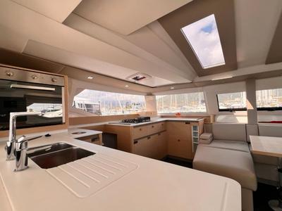 Galley of Nami, a Fountaine Pajot Elba 45 catamaran at Salerno, Italy