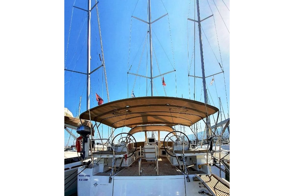 Exterior view of Magic Angel, a Jeanneau 54 sailboat at Municipal Unit of Rhodes, Greece
