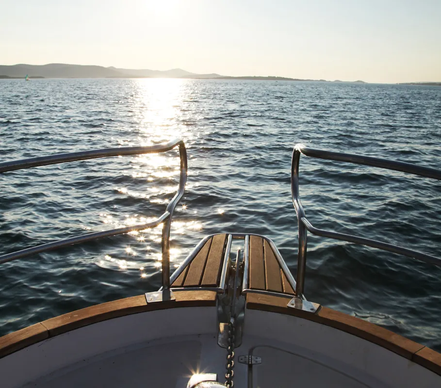 Deck of Danora, a SAS - Vektor Adria Event 850 motorboat at Grad Biograd na Moru, Croatia