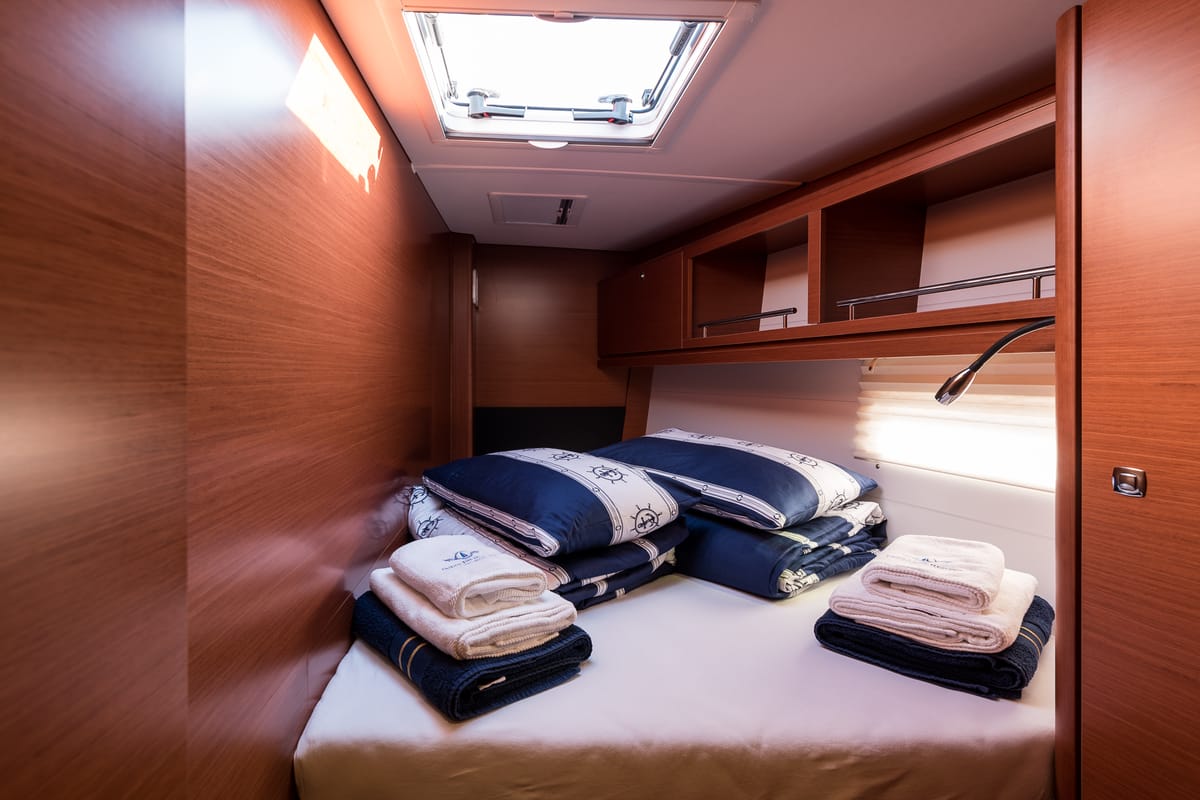 Cabin on Petrovich, a Dufour 560 GL sailboat at Primošten, Croatia