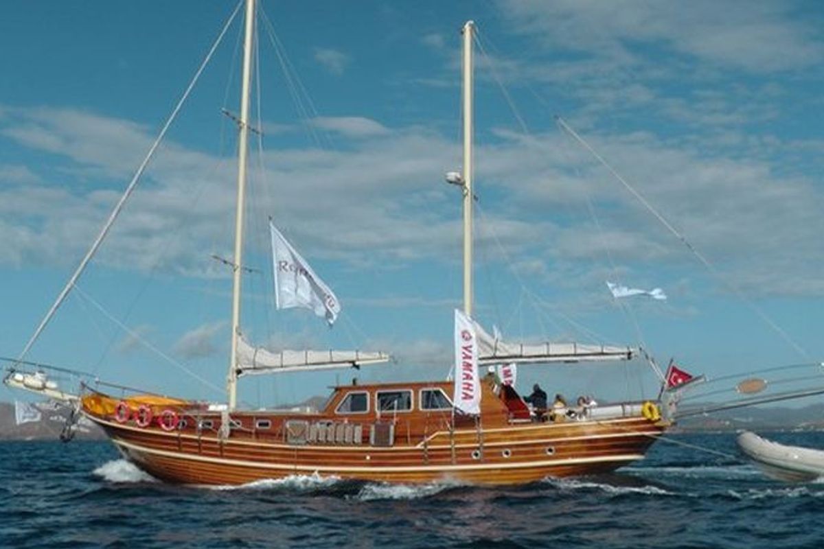 Exterior view of Neptun, a Custom Made Neptun yacht at Bodrum, Turkey