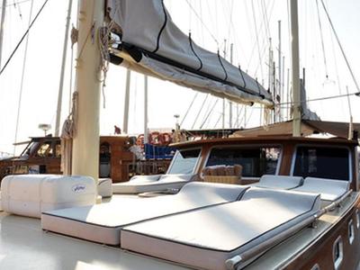 Deck of Neptun, a Custom Made Neptun yacht at Bodrum, Turkey