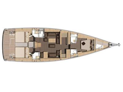 Floor plan of Jeronimo, a Dufour 560 Grand Large sailboat at Athens, Greece