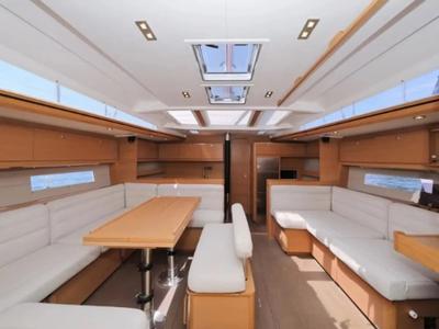 Salon of Jeronimo, a Dufour 560 Grand Large sailboat at Athens, Greece