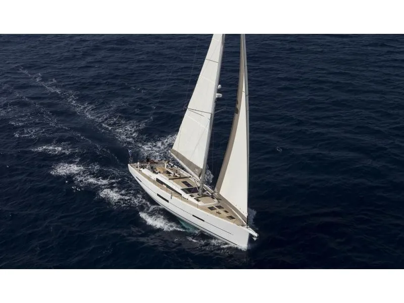 Exterior view of Jeronimo, a Dufour 560 Grand Large sailboat at Athens, Greece