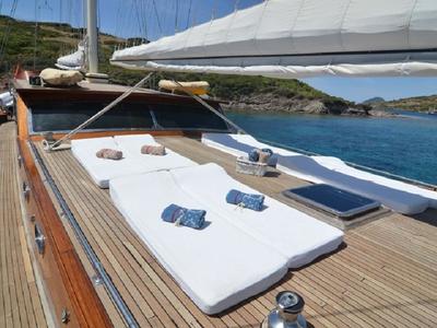 Deck of Smyrna, a Custom Made Smyrna yacht at Bodrum, Turkey
