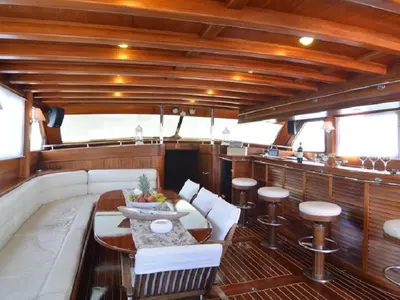 Salon of Smyrna, a Custom Made Smyrna yacht at Bodrum, Turkey