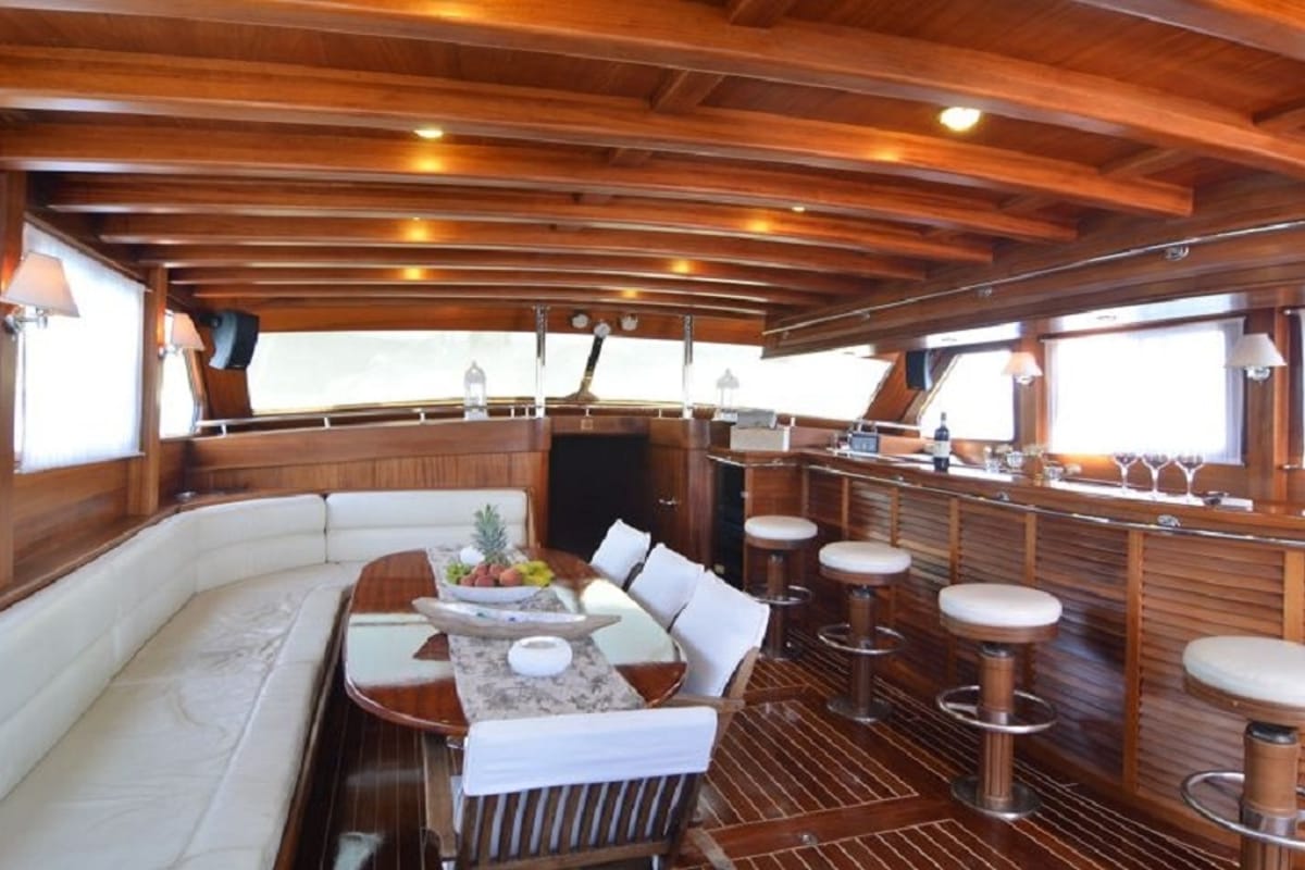 Salon of Smyrna, a Custom Made Smyrna yacht at Bodrum, Turkey
