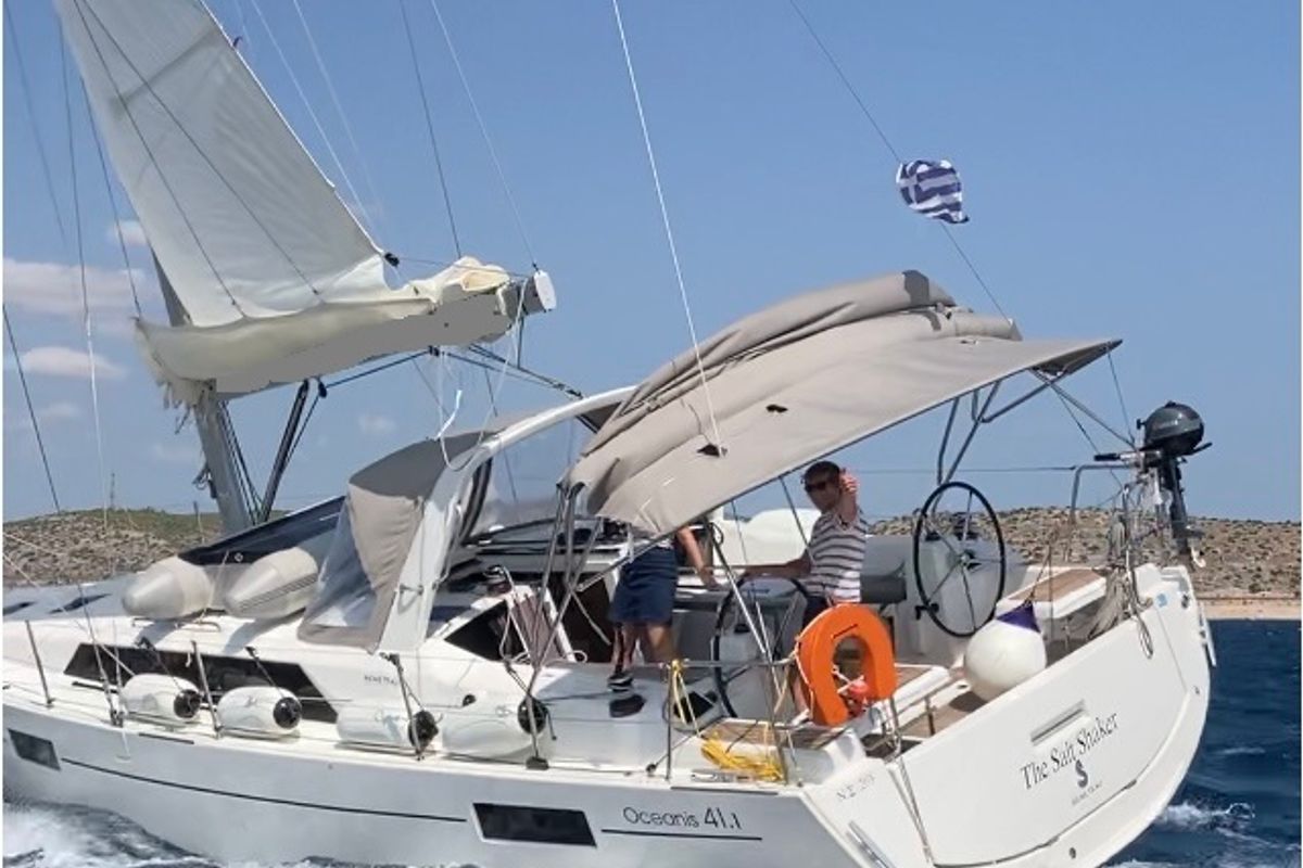 Exterior view of Salt Shaker, a Beneteau Oceanis 41.1 sailboat at Kos, Greece