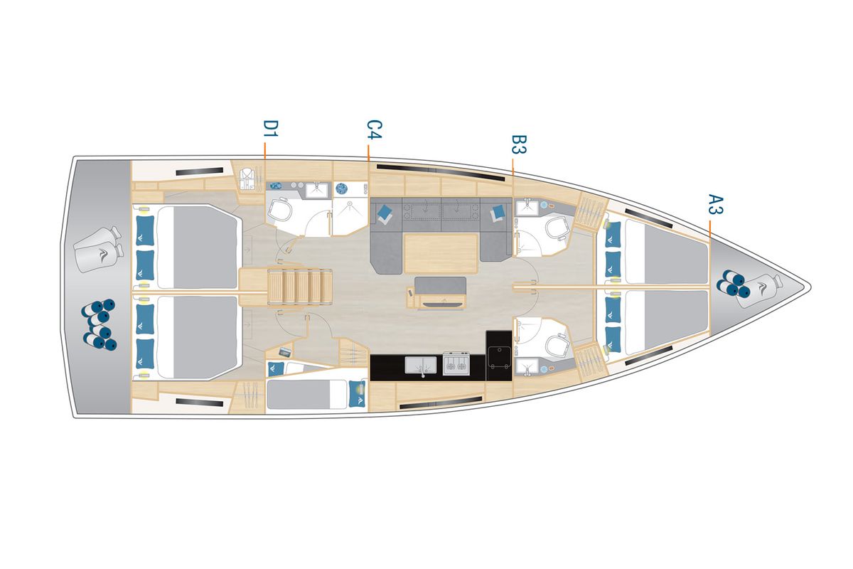 Aroha, a Hanse Yachts Hanse 460 sailboat at Dubrovnik, Croatia