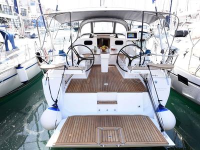 Deck of Popaj, a Elan Impression 45 sailboat at Zadar, Croatia