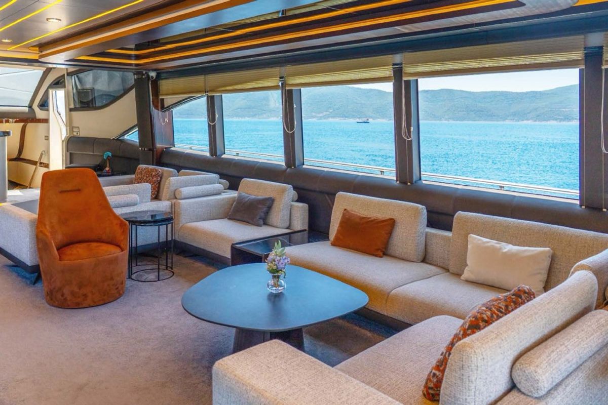 Salon of Den Den, a Gulet Luxury Motor Yacht yacht at Bodrum, Turkey