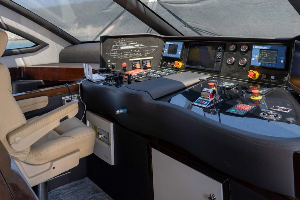 Cockpit of Den Den, a Gulet Luxury Motor Yacht yacht at Bodrum, Turkey