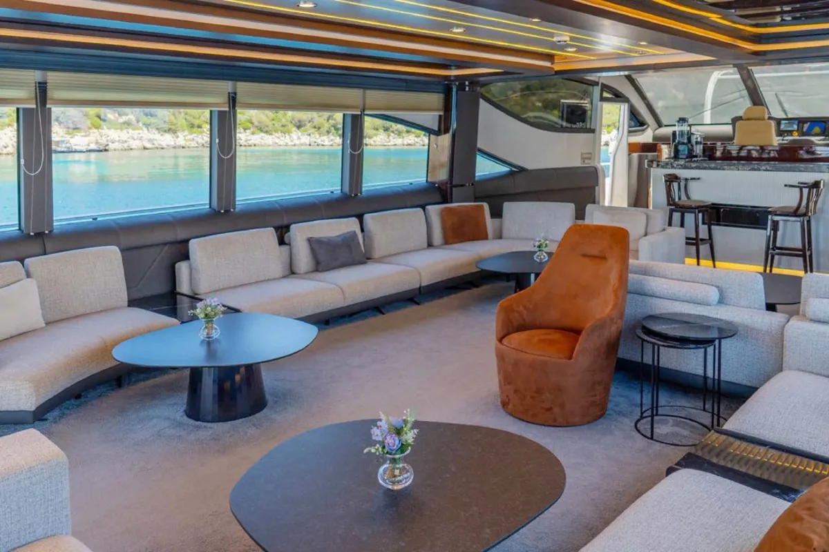 Salon of Den Den, a Gulet Luxury Motor Yacht yacht at Bodrum, Turkey
