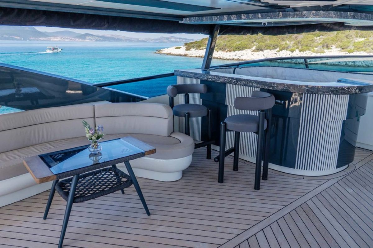 Deck of Den Den, a Gulet Luxury Motor Yacht yacht at Bodrum, Turkey