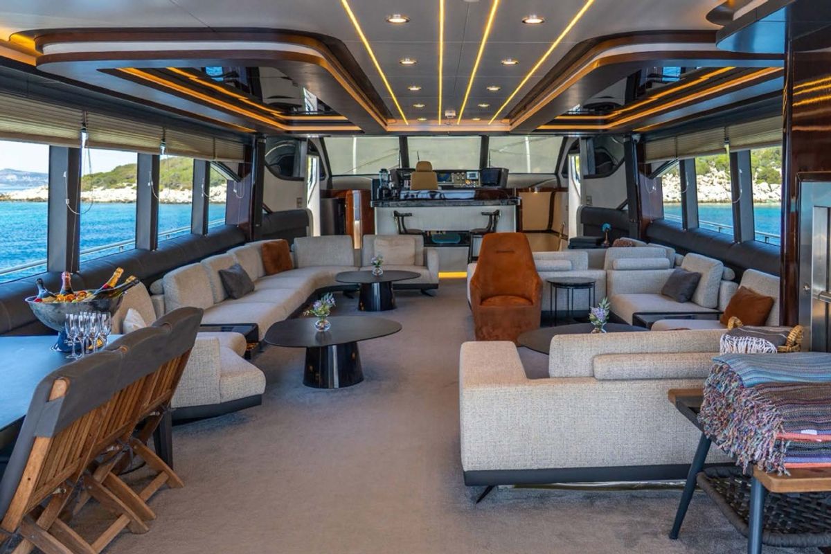 Salon of Den Den, a Gulet Luxury Motor Yacht yacht at Bodrum, Turkey