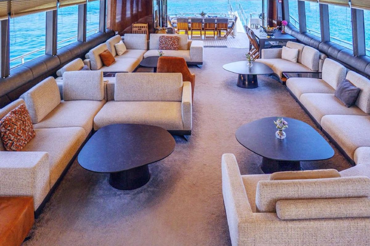 Salon of Den Den, a Gulet Luxury Motor Yacht yacht at Bodrum, Turkey