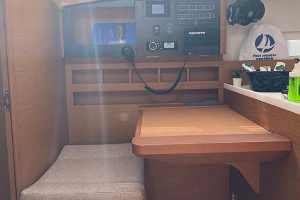 Salon of Marelli, a Jeanneau Sun Odyssey 410 sailboat at Grad Trogir, Croatia