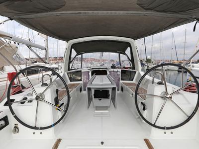 Cockpit of Dream Course, a Beneteau Oceanis 41.1 sailboat at Grad Vodice, Croatia