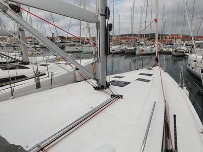 Deck of Dream Course, a Beneteau Oceanis 41.1 sailboat at Grad Vodice, Croatia