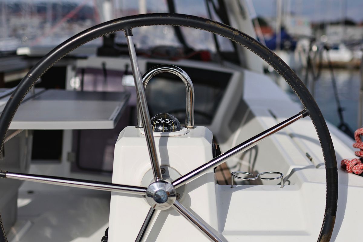 Cockpit of Dream Course, a Beneteau Oceanis 41.1 sailboat at Grad Vodice, Croatia