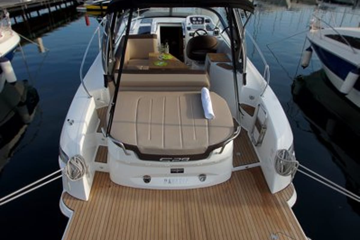Vjeko, a Bavaria S29 motorboat at Punat, Croatia