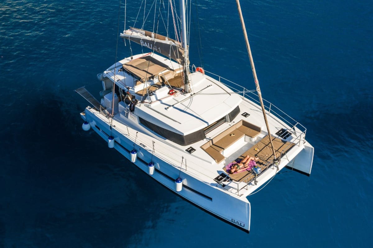 Alchimia, a Bali 4.1 catamaran at Riposto, Italy